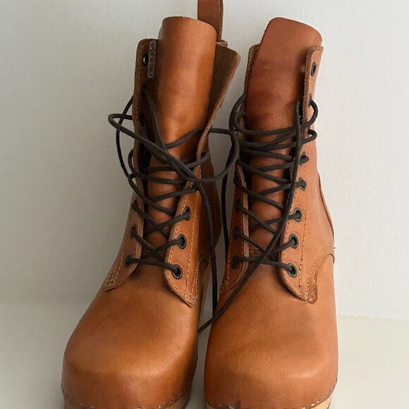 Sweedish Hasbeens Lace-Up Ankle Boot in Natural Leather Size EU 36 - Picture 2 of 11